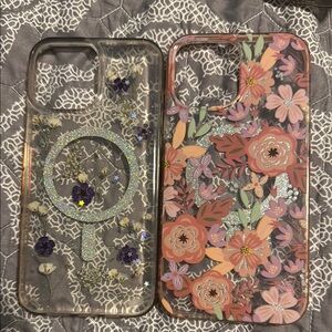 iPhone 13 ProMax Floral Glitter Phone Case Set
